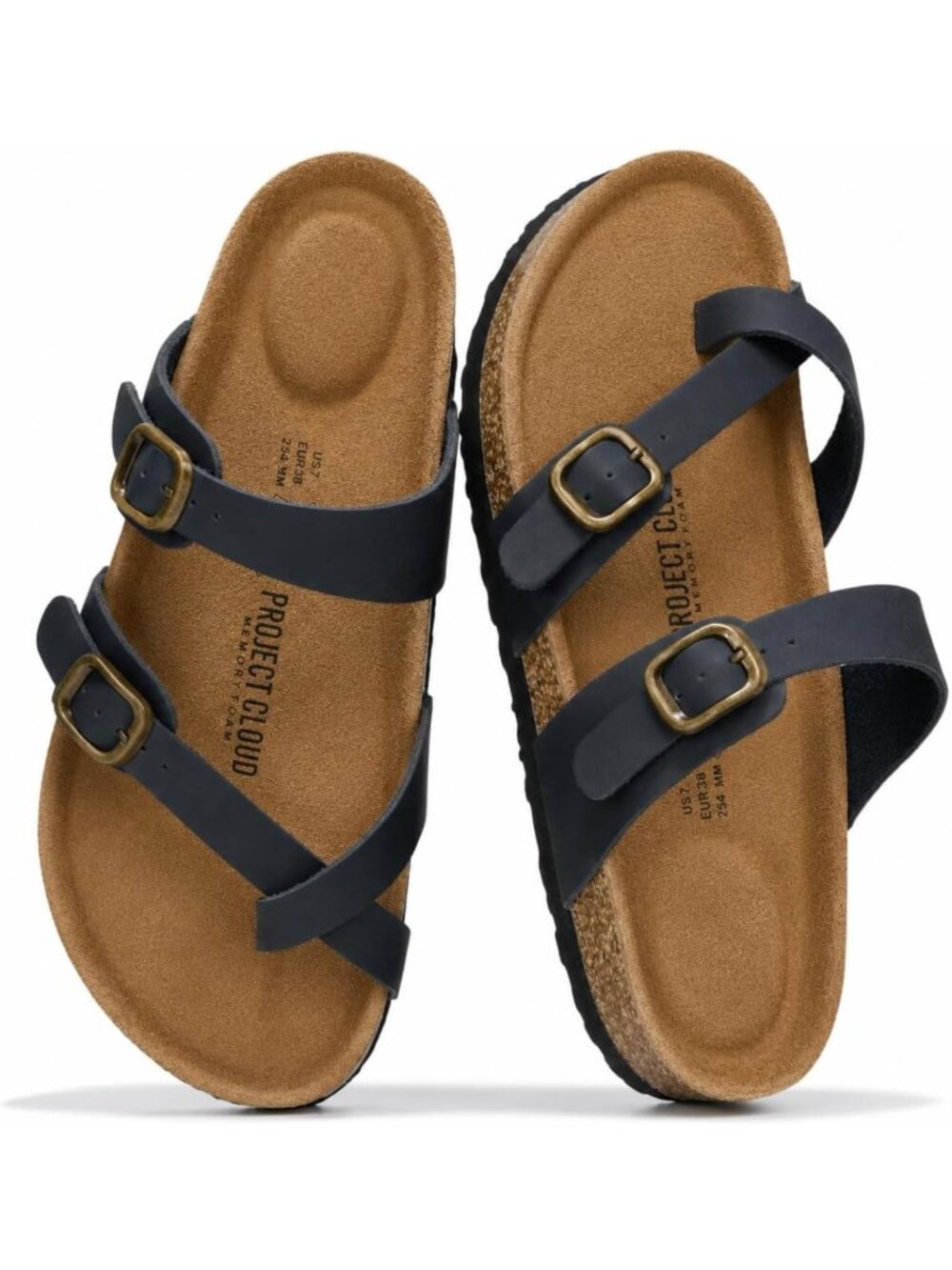 Genuine Leather Women's Slide Sandals with Comfortable Footbed - Stylish